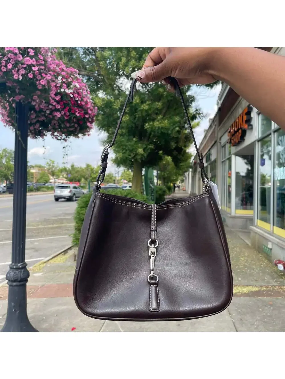 Coach 2002 Brown Clip Hobo Shoulder Bag #7751